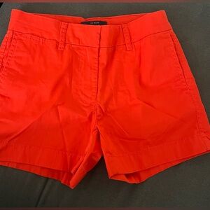 J. Crew Women’s/teen Red Orange Chino Shorts with Classic Zip Fly size 000